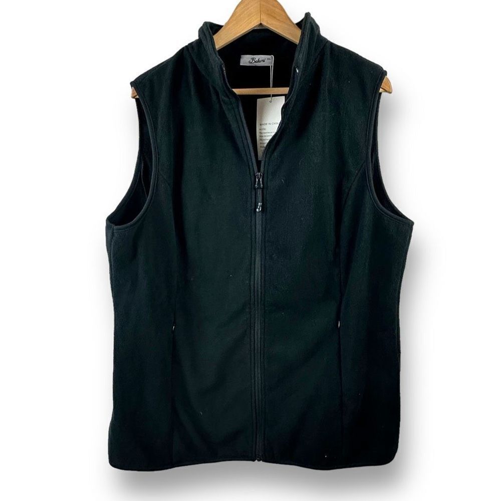 Bolomi lightweight black fleece zip up‎ vest NWT Size 2XL